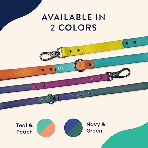 Miniatura 5 de Good Trouble Pets Everday - Correa para perro, correas para perros medianos, verde azulado y melocotón, 6 pies, correa impermeable para perro,