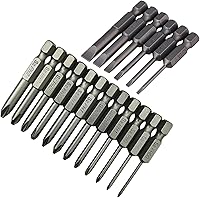 Vista 2 de aiyun 18 Piece Slotted Phillips Head Drill Bit Set, 1/4 Inch Hex Shank S2 Steel Magnetic 2Inch Long Screwdriver Bits with Storage Box