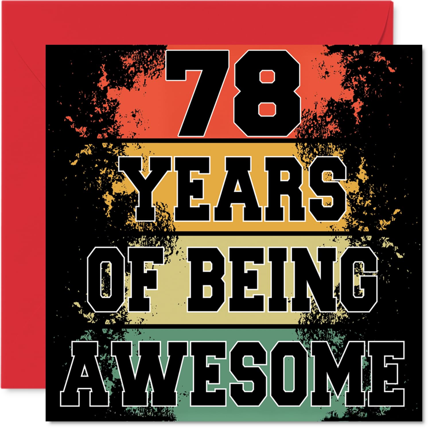 78th Birthday Cards for Men Women - Being Awesome - Happy Birthday Card for 78 Year Old Man Woman Brother Auntie Uncle Grandad, 145mm Bday Greeting Cards