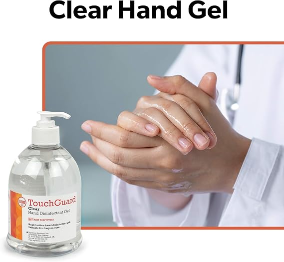 Clear Hand Gel, Multipack of 10 x 500ml - Made in UK