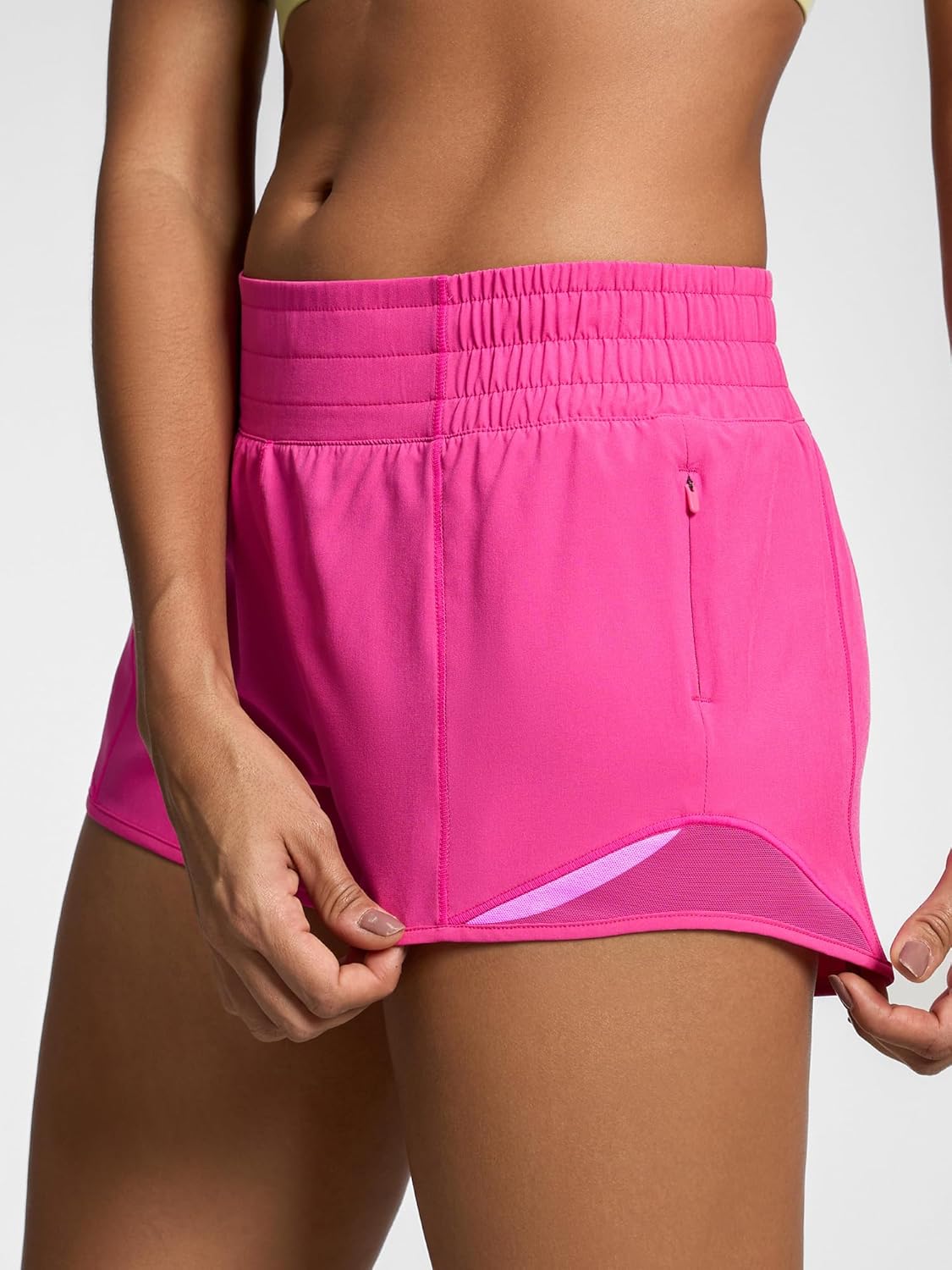 MCEDAR Women's Athletic Shorts for Gym Workout Shorts 2.5" Quick-Dry Lightweight Running Short with High Waisted Zip Pockets - Image 2