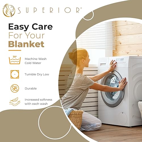 Miniatura 7 de SUPERIOR Manta térmica de algodón de alta calidad para todas las estaciones, manta de espiga reversible, ultrasuave y cálida para camasofá, King,