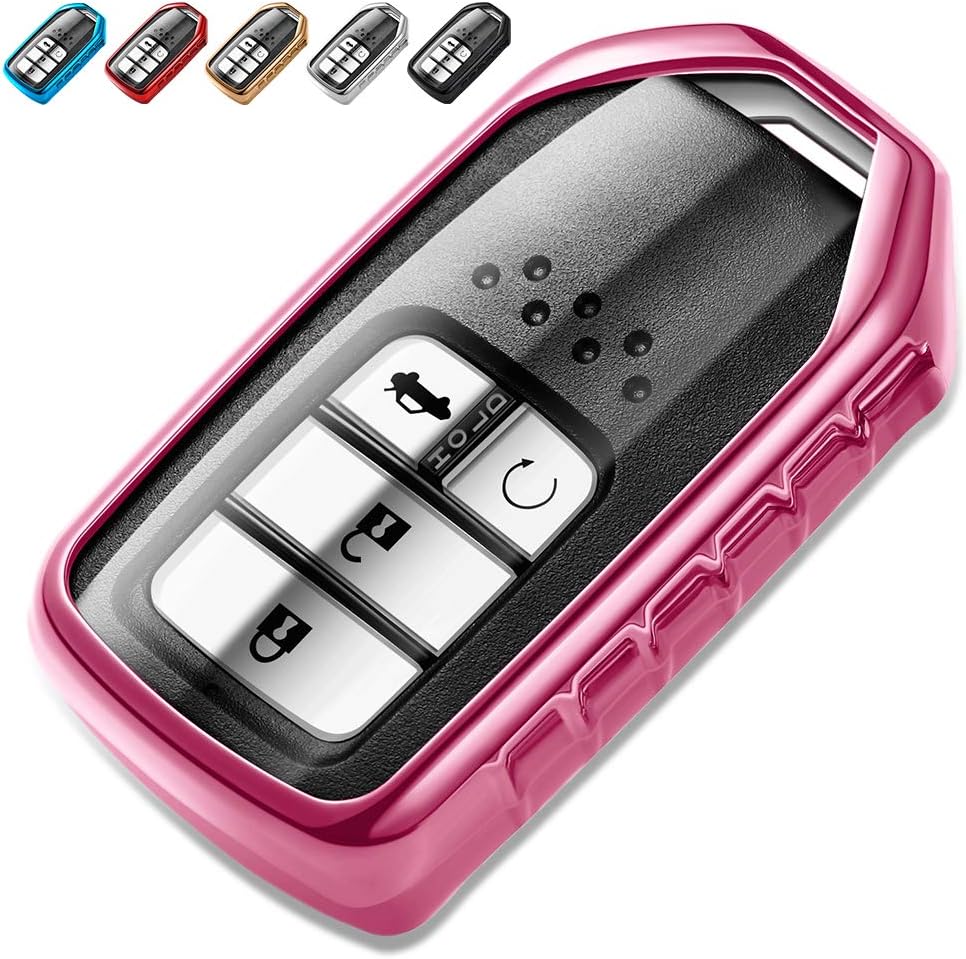 QiaobaTPU Fall Car Key Soft Plating Protection Shell Case Cover (Pink)