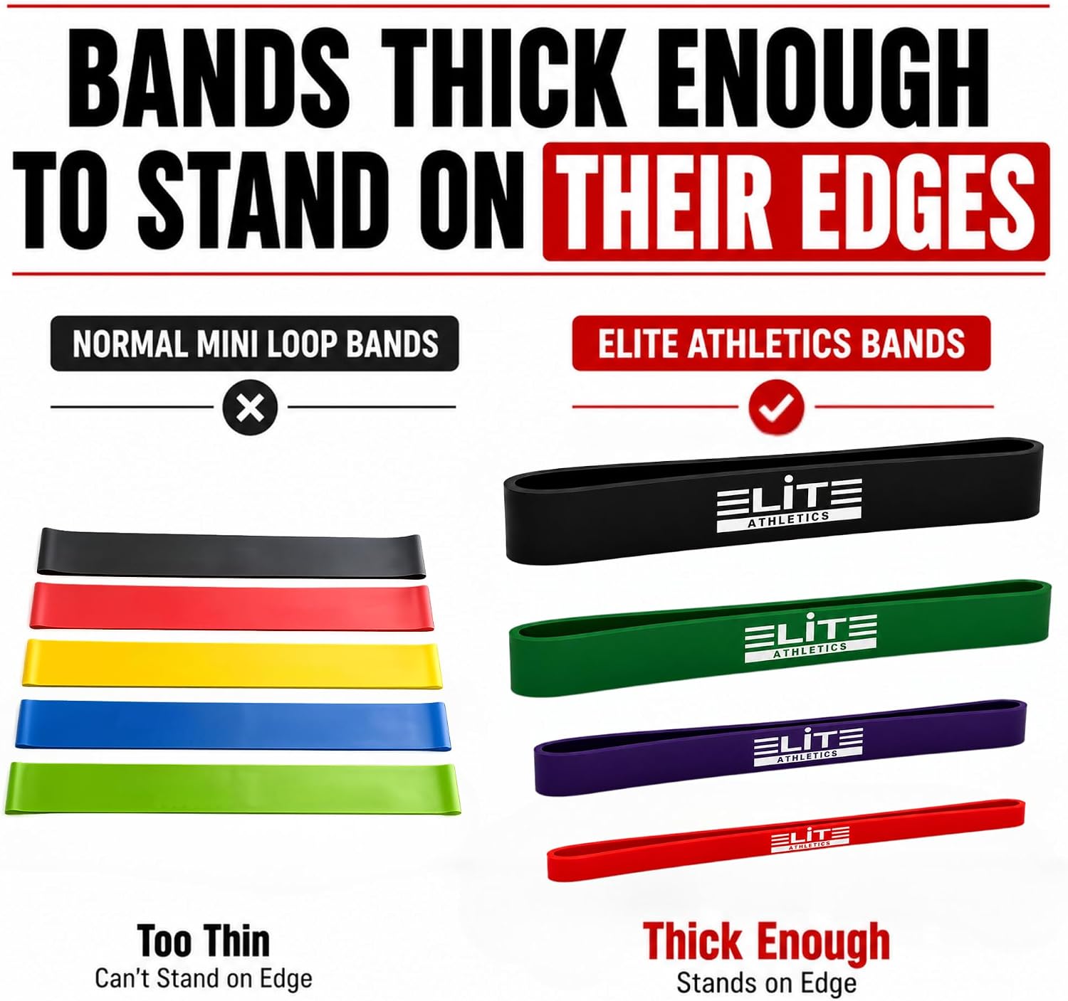 Heavy Thick Resistance Bands Set of 4, 5X Thicker, Short Monster Band, Deadlift Band, Loop Resistance Booty Bands, Glute Activation, Strength Training, Squats & Warm-Up image 4