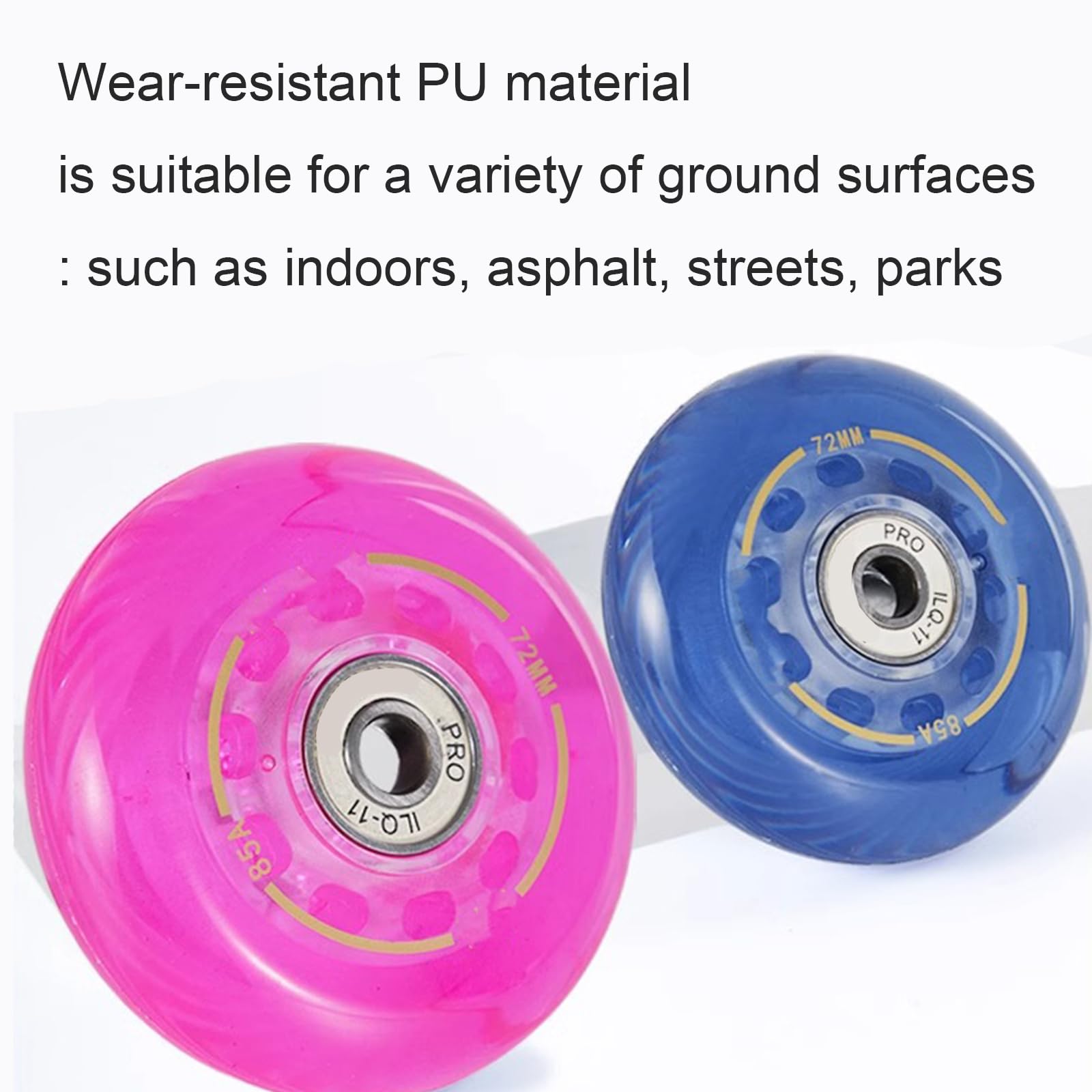 Ruote per Pattini in Linea, Confezione da 8, Ruote di Ricambio per Pattini in Linea, per Interni Ed Esterni, con Cuscinetti Preinstallati. Pink 68mm