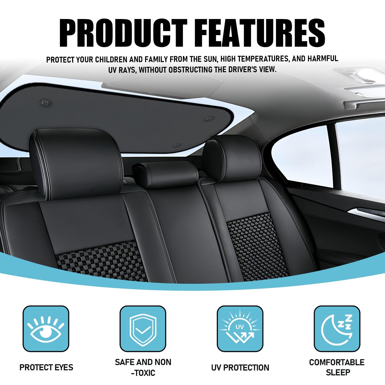 Parasol Coche Trasero para Dacia Sandero Stepway, Protector Solar Ventana Trasera, Protección UV Enfriamiento Efectivo,Protección Interior Coche