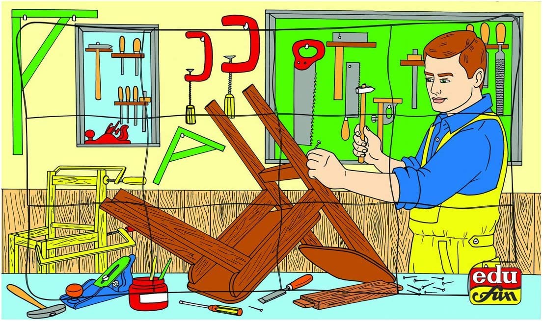 Edu-Fun I Want to Be Carpenter Puzzle, Multicolor