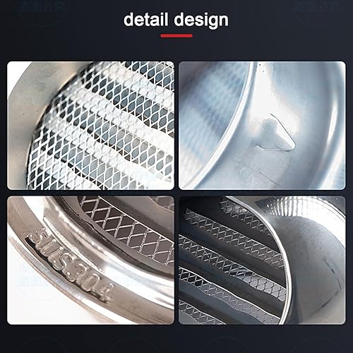 Miniatura 9 de KDDEON 304 Stainless Steel Waterproof Ventilation Chimney Cowl,Round Wall Vent Cap,Range Hood Exhaust Pipe Hood Bathroom Chimney Cover,with