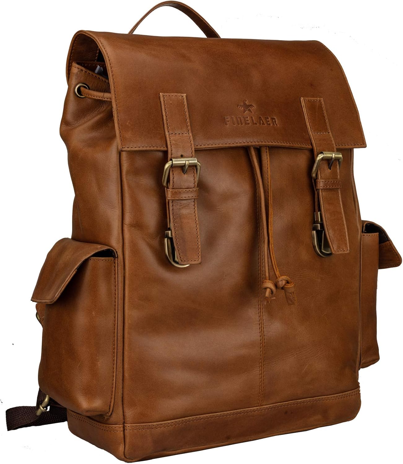 Super Big Clearance! Finelaer Leather Hiking Backpack Men Flash Deals - 80% OFF Finelaer Leather Hiking Backpack Men