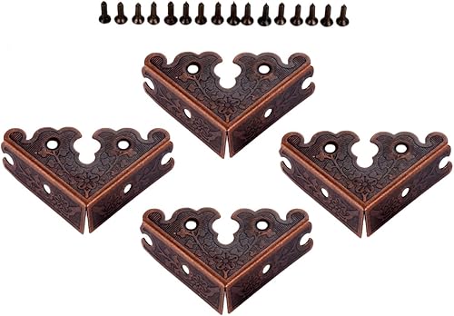 Miniatura 2 de dophee 4 protectores decorativos de esquina, cubiertas de seguridad de borde de estilo retro para marcos de fotos, álbum, caja de joyería, caja de