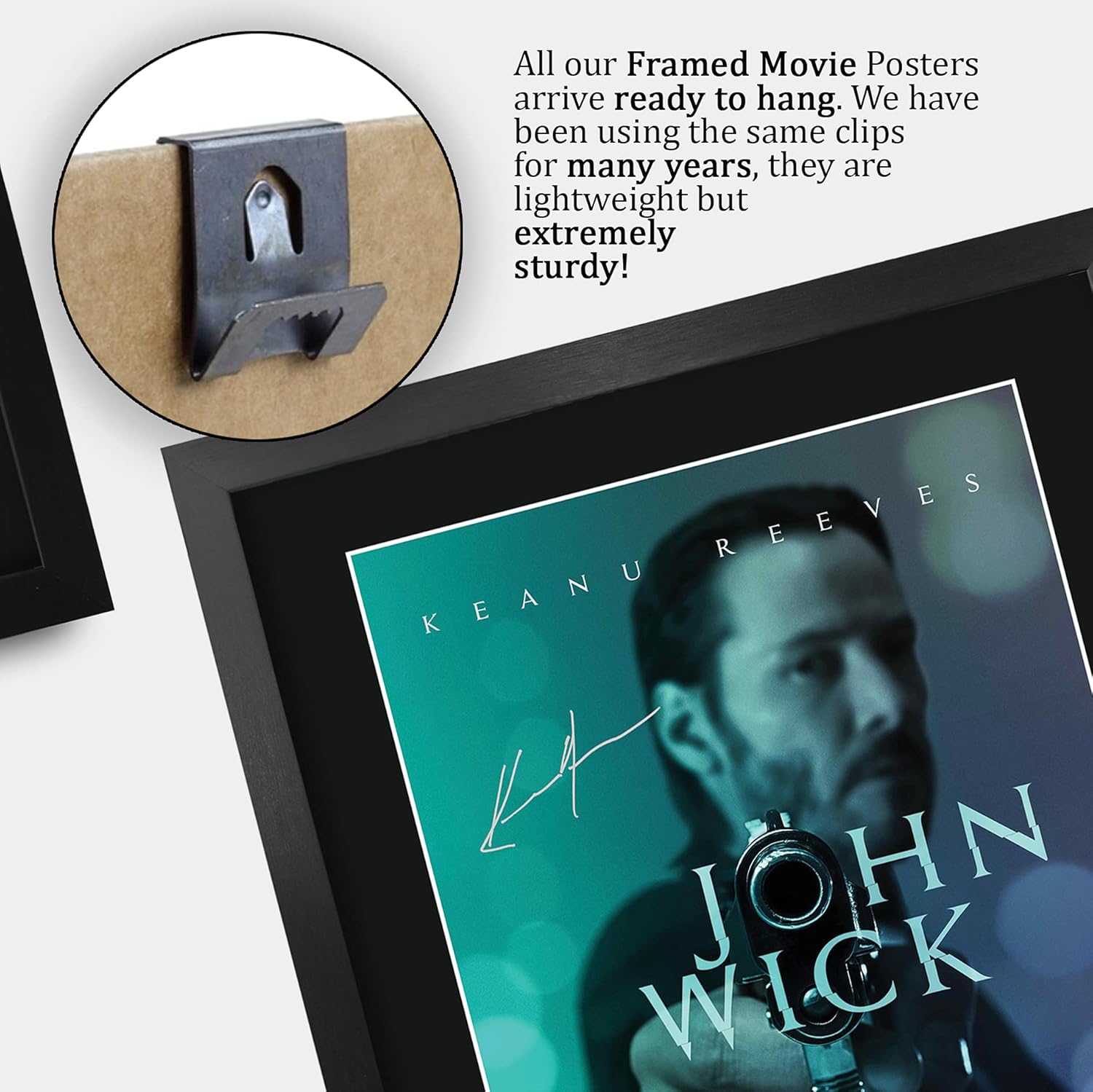 HWC Trading John Wick The Cast Keanu Reeves Ian McShane 16" x 12" Framed Gifts Printed Poster Signed Autograph Picture for Movie Memorabilia Fans - 16 x 12 Inches Framed