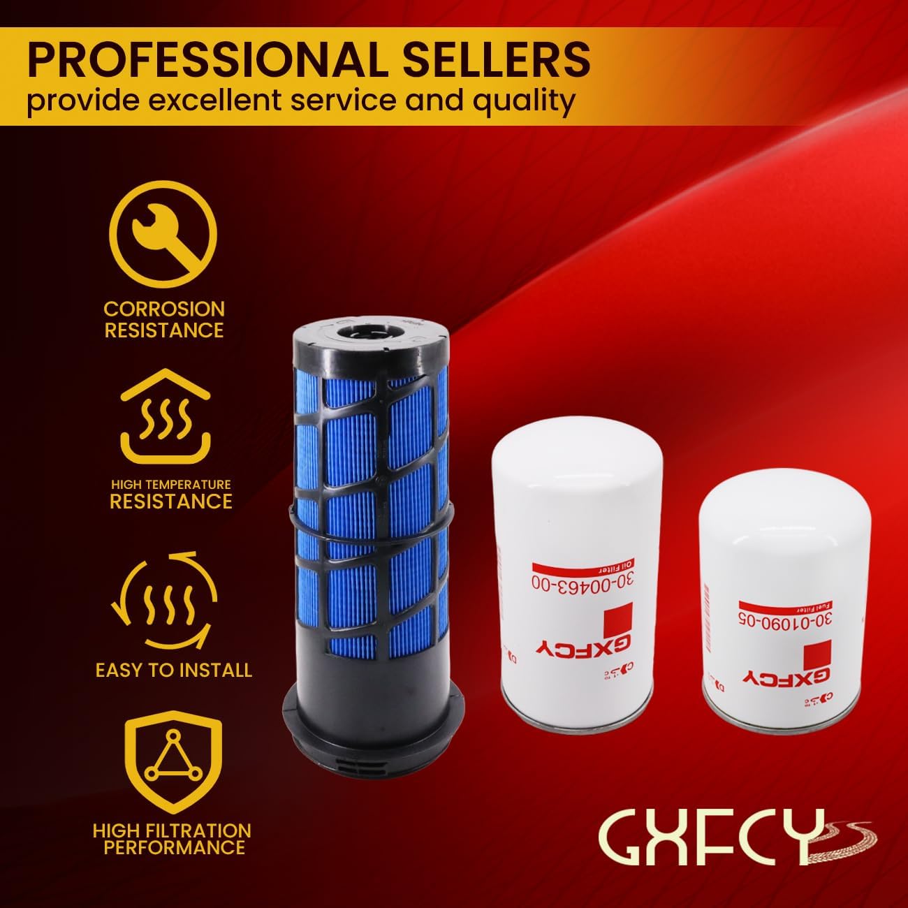 30-00463-00 Oil Filter 30-01090-05 Fuel Filter 30-00471-20 Air Filter Kit Replace PA5584 P611858 P604457 BD7317 LF9028 DBL7349 P559125 BF1224 FF5301 Compatible with Carrier Reefer 7300 7500 Filter