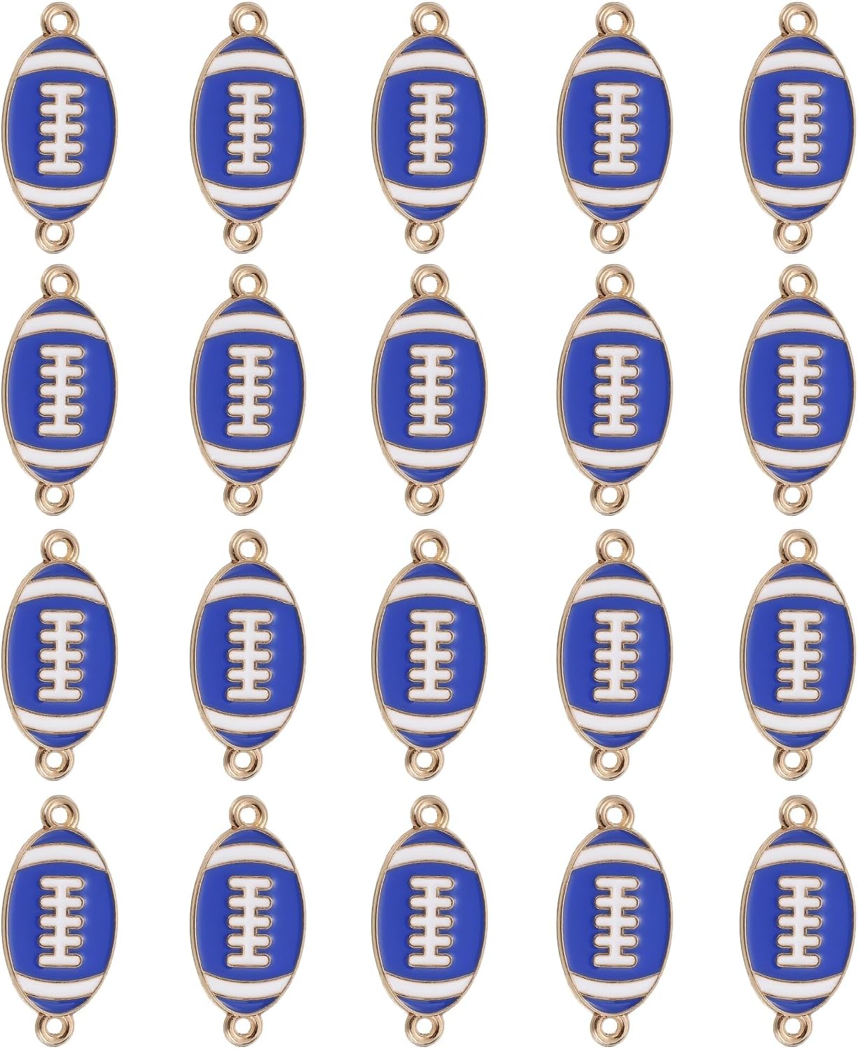 MECCANIXITY Football Charm for Jewelry Making, Enamel Alloy Rugby Ball Game Sports Charm Pendants for Bracelet Necklace Earrings DIY Crafts,Pack of