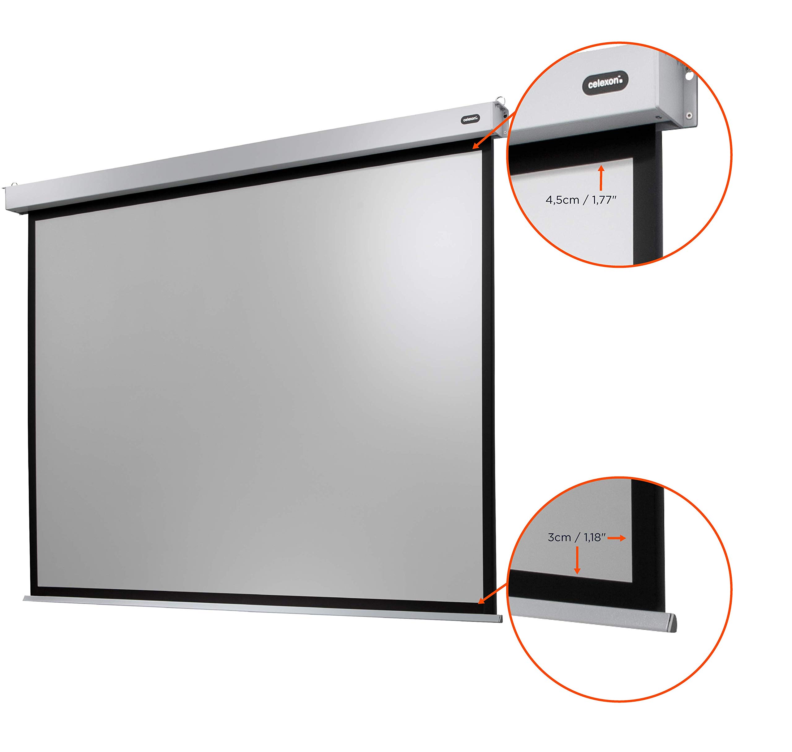 celexon eléctrica Cine en casa- y Negocios -Motor-proyector-Pantalla Incl. Caja de Control y Mando a Distancia Motor Professional Plus -180 x 135 cm - 4:3