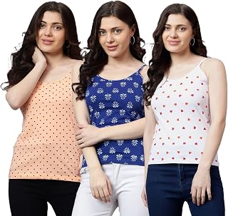 DIAZ Women's Premium Cotton Tank Top-Pack of 3 Price In India