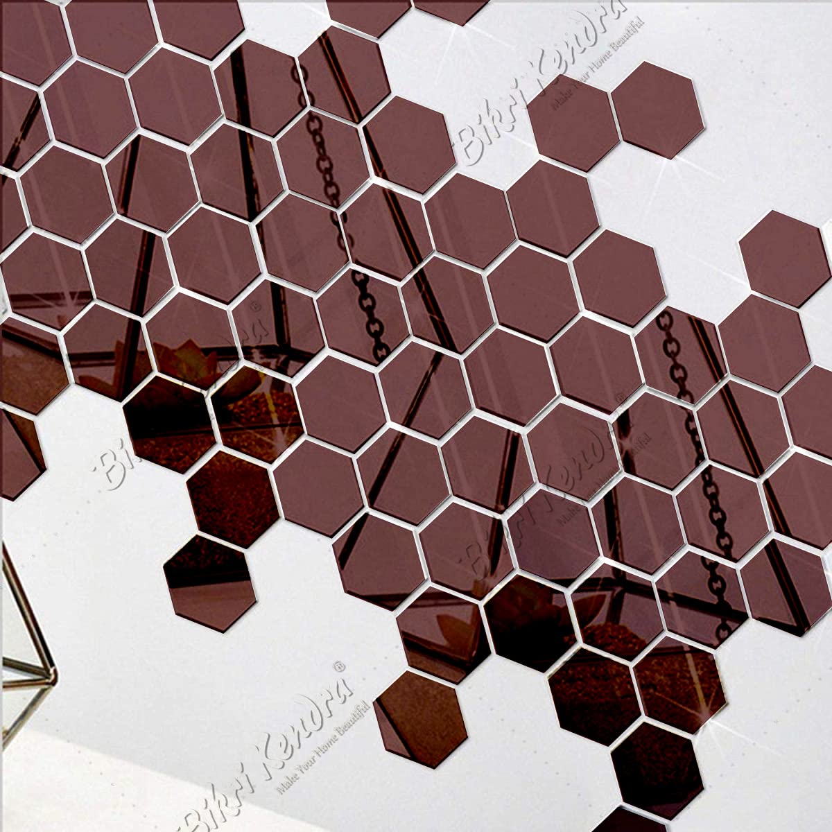 Bikri Kendra - 40 Hexagon Brown with 20 Butterfly Mirror Stickers for Wall, Mirror Wall Decor Sticker, Wall Mirror Stickers, Acrylic Stickers, Wall Stickers for Hall Room, Bedroom, Kitchen. (B09BNQP9LC) Amazon Price History, Amazon Price Tracker