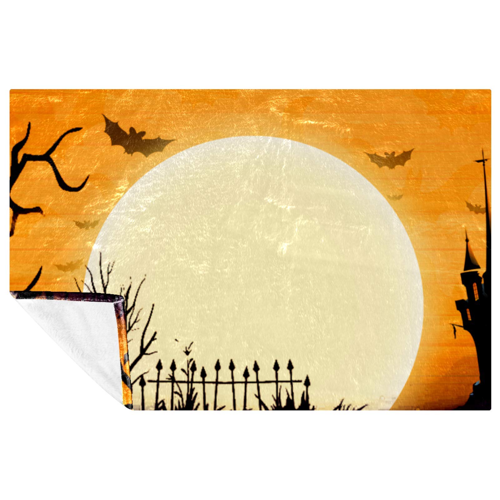 Couverture Halloween lit canapé pique-nique camping plage 150x100cm chaude