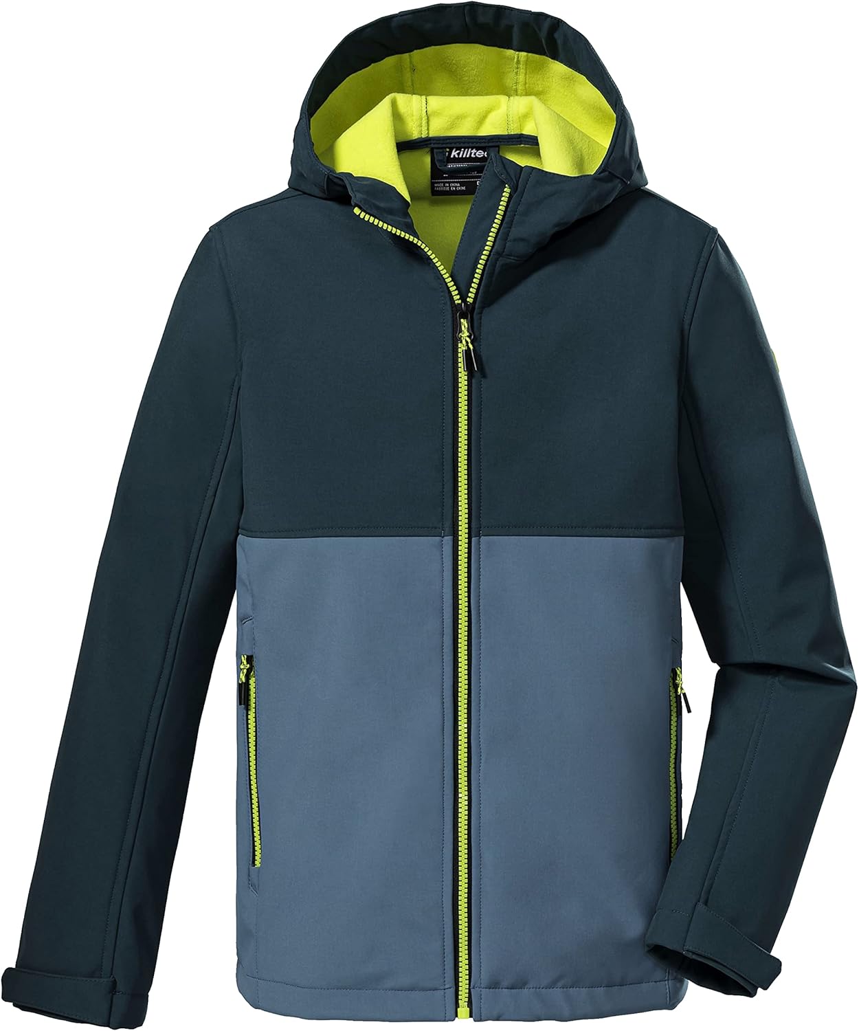 killtec jongens Softshelljack met capuchon KOW 203 BYS SFTSHLL JCKT, dark navy, 128, 38684-000 : KILLTEC