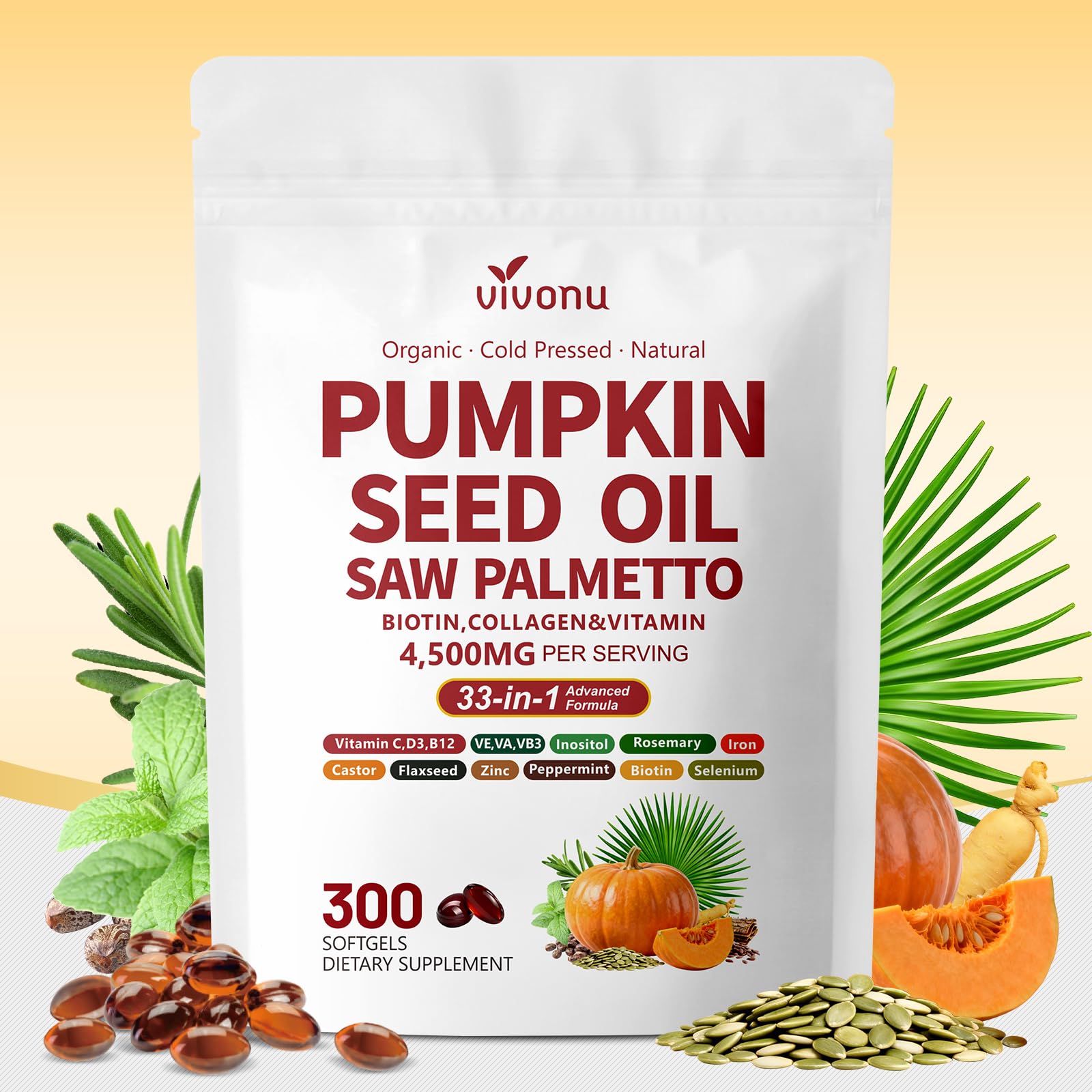 VivoNu Pumpkin Seed Oil Capsules