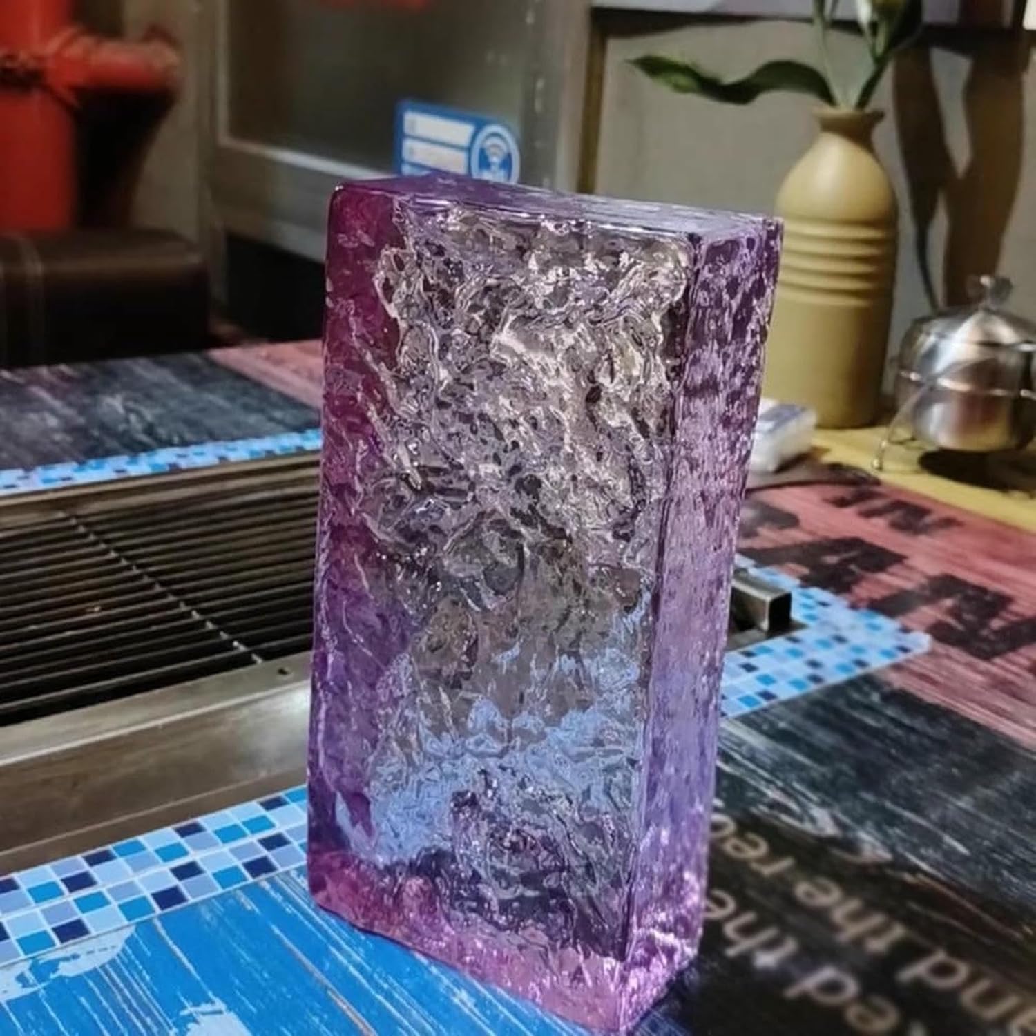 Clear Glass Brick Solid Glass Brick Rectangular Solid Double-Sided Crystal Bricks, for Building Fields Such As Wall Partition,House Decoration