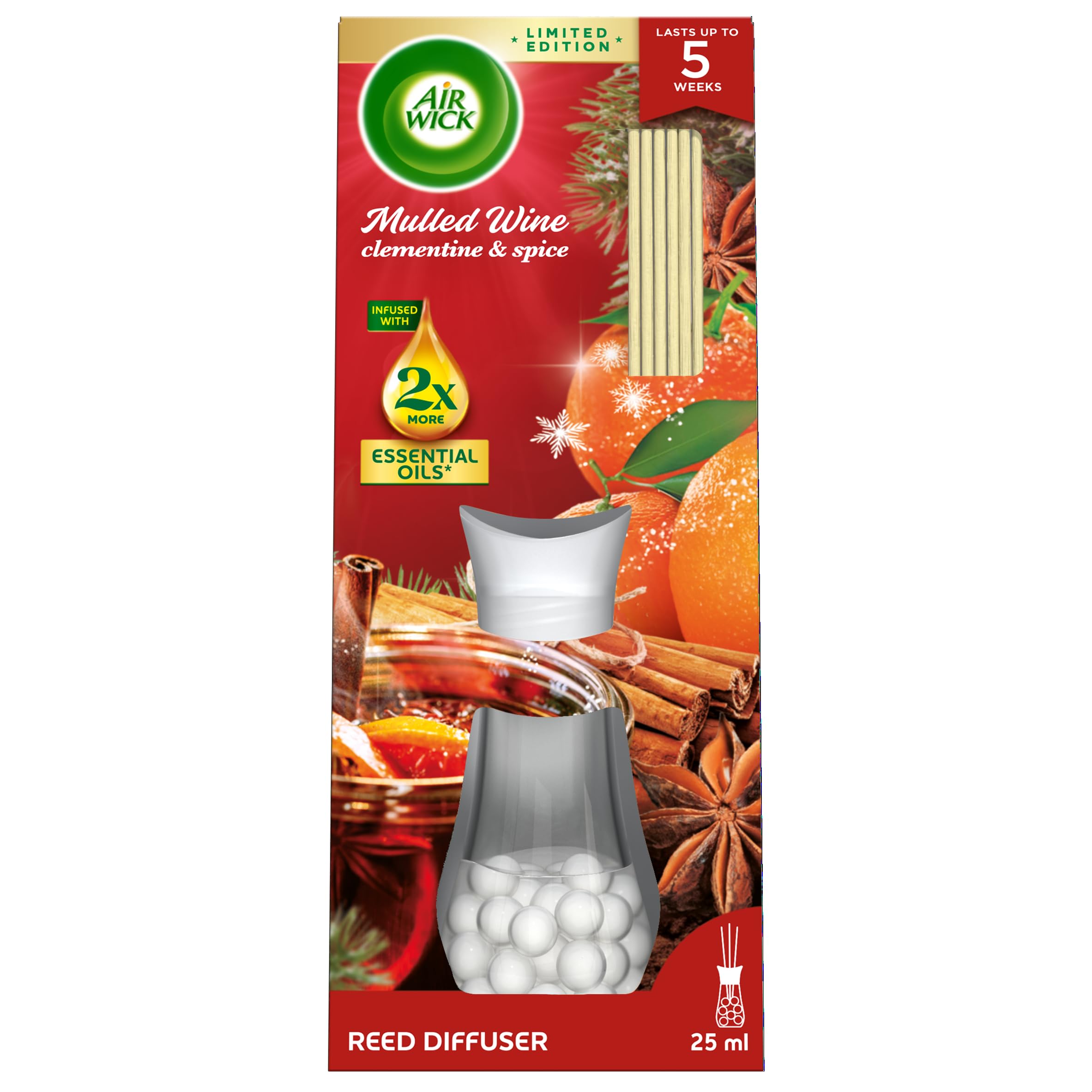 Air Wick Mulled Wine Essential Oils Reeds Diffuser 25ml