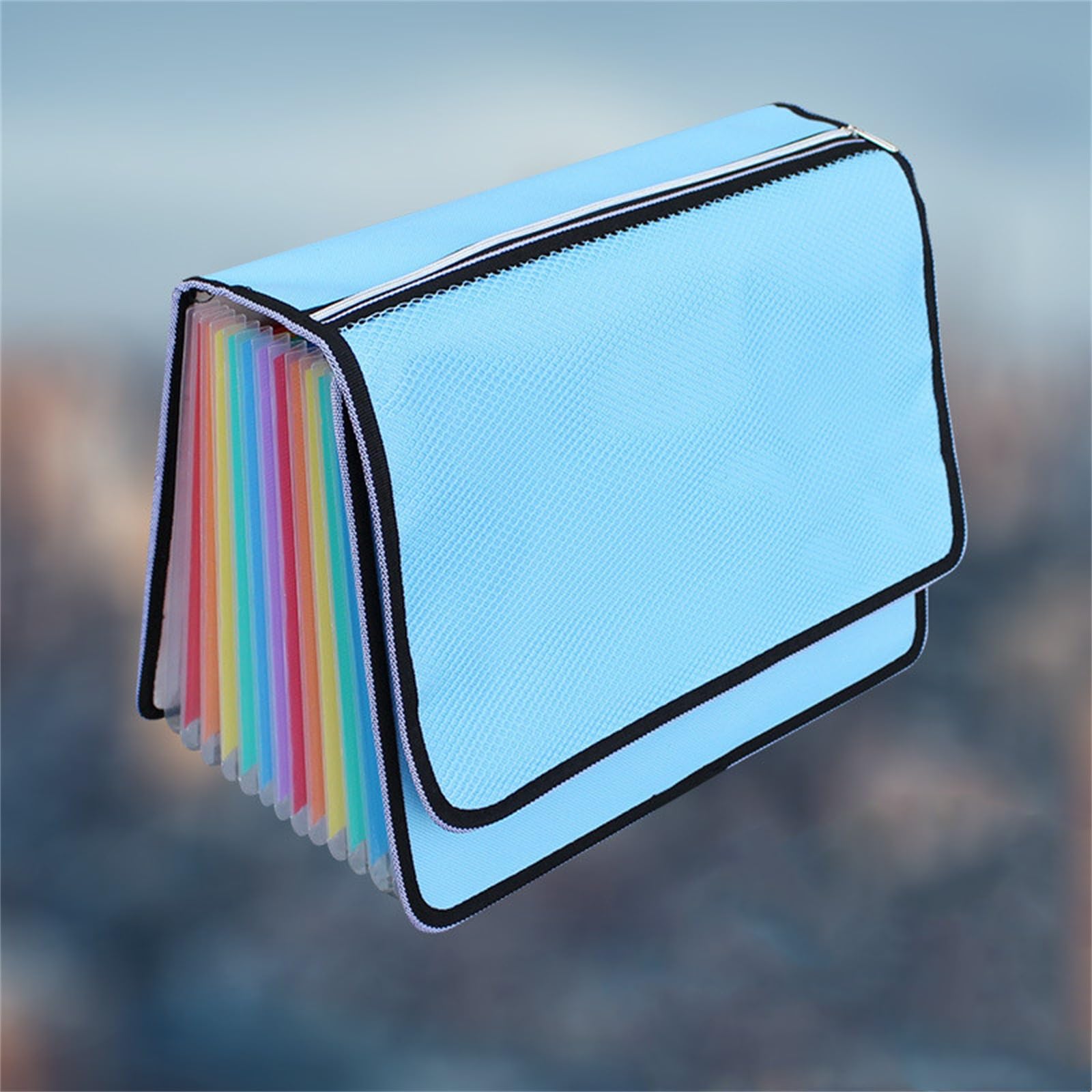 Carpeta de Archivos Expandible A4 Bolsas For Órganos A4, Rollos De Pie, Clasificación, Almacenamiento For Carpetas, Con Cremallera para la Escuela(Azul)