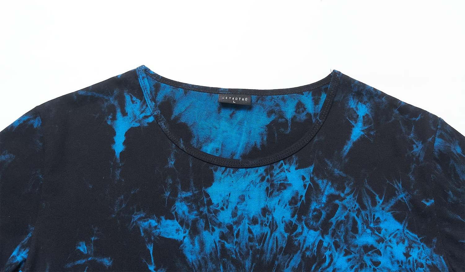 LETAOTAO Long Shirts for Men Hip Hop Shirts Longline Tie Dye Shirts Hipster Gym T Shirts Scallop Tee(Regular&Big and Tall) - Image 3