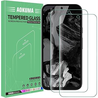 AOKUMA Screen Protector for Google Pixel 8a Tempered Glass Pack of 2 Glass Compatible with Pixel 8a Screen Protector Premium Glass Film with 9H Hardness Anti-Scratch Shatterproof Anti-Oil