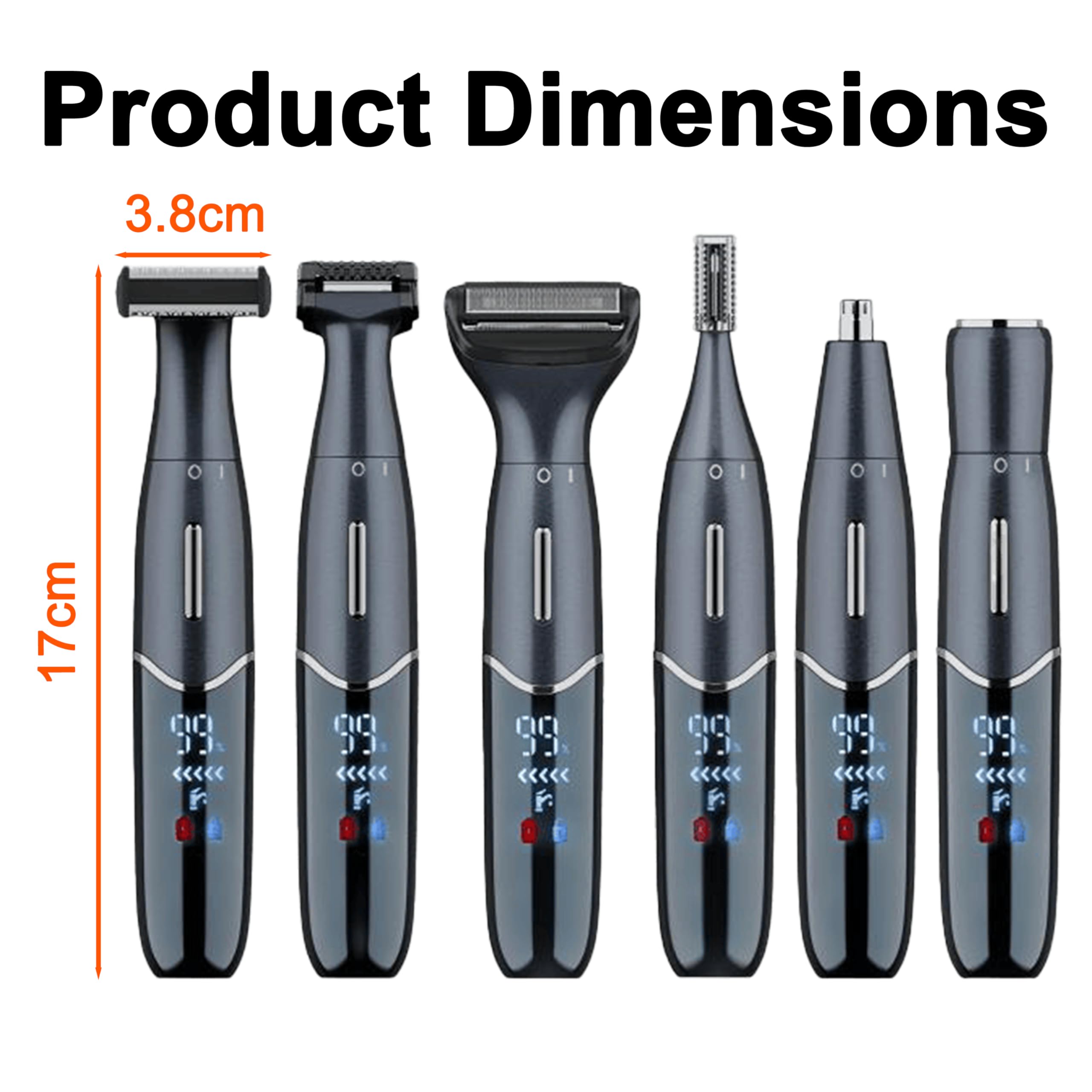 Rasierer Damen 6-in-1 Gesichtsrasierer Frauen, Bikini Trimmer Damen | Elektrischer Rasierer damen für trockene/nasse Anwendung am gesamten Körper, 6 Aufsätze, Type-C-Aufladung