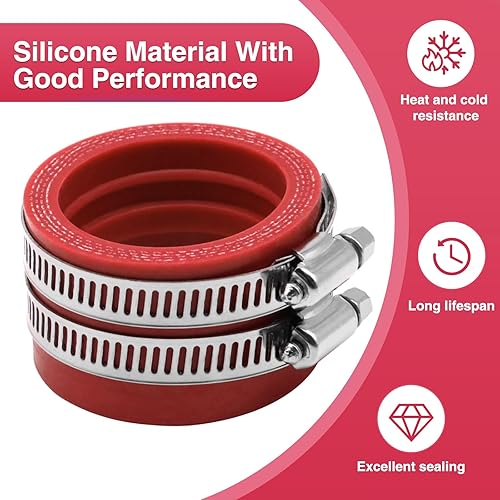 Miniatura 18 de 2 piezas de colector de admisión de carburador de motocicleta, interfaz, colector de admisión, colector de goma para motocross, ATV, Go Kart Negro