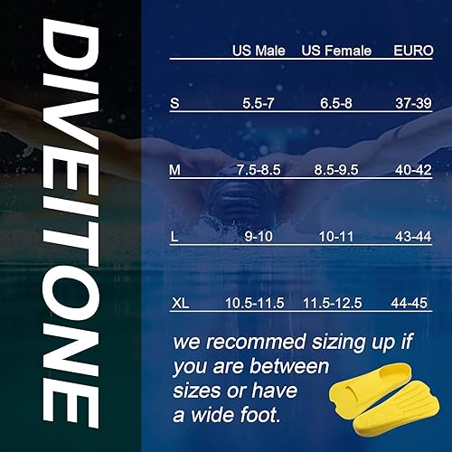 Miniatura 4 de Aletas de entrenamiento de natación de hoja corta, amarillas (amarillo, XL)