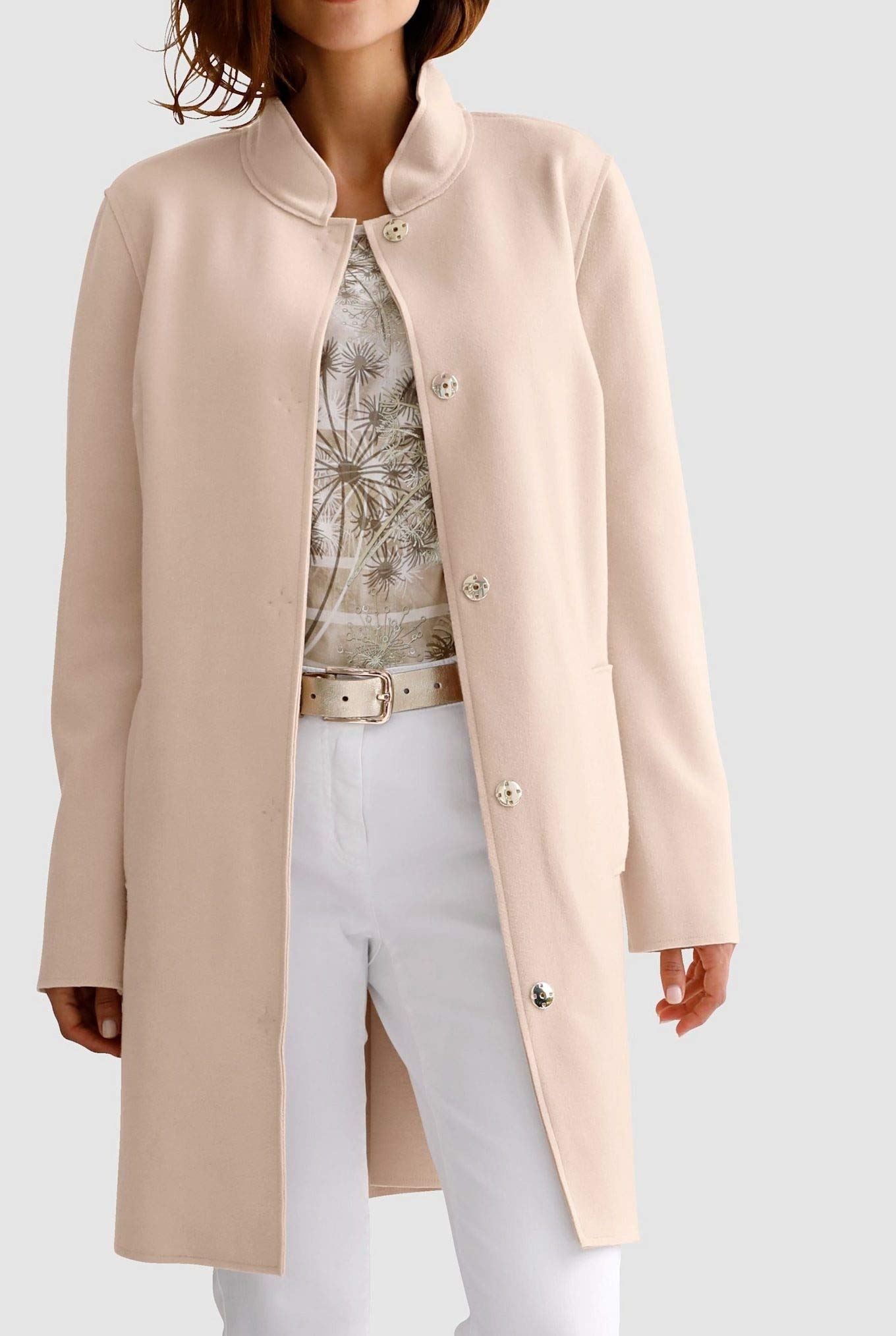 Marken Mantel Jacke in Doubleface-Qualität beige Gr. 46, Gr. 48 1120379370
