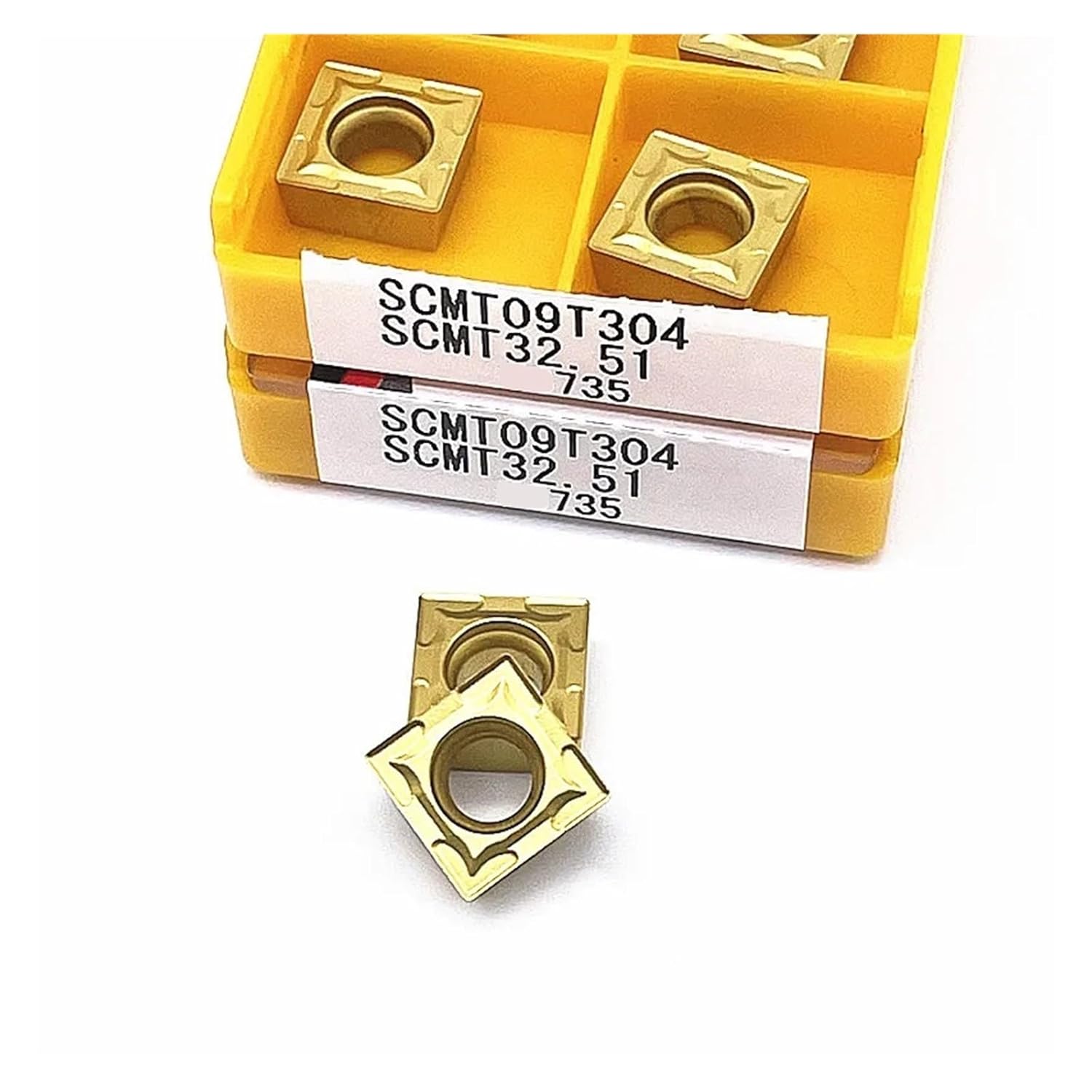 Turning Indexable Inserts Carbide 10PCS SCMT09T304 15TF 6020 735 Lathe Cutter Cutting Hard Alloy Turning Tools Use for Stainless Steel(SCMT09T304 735)