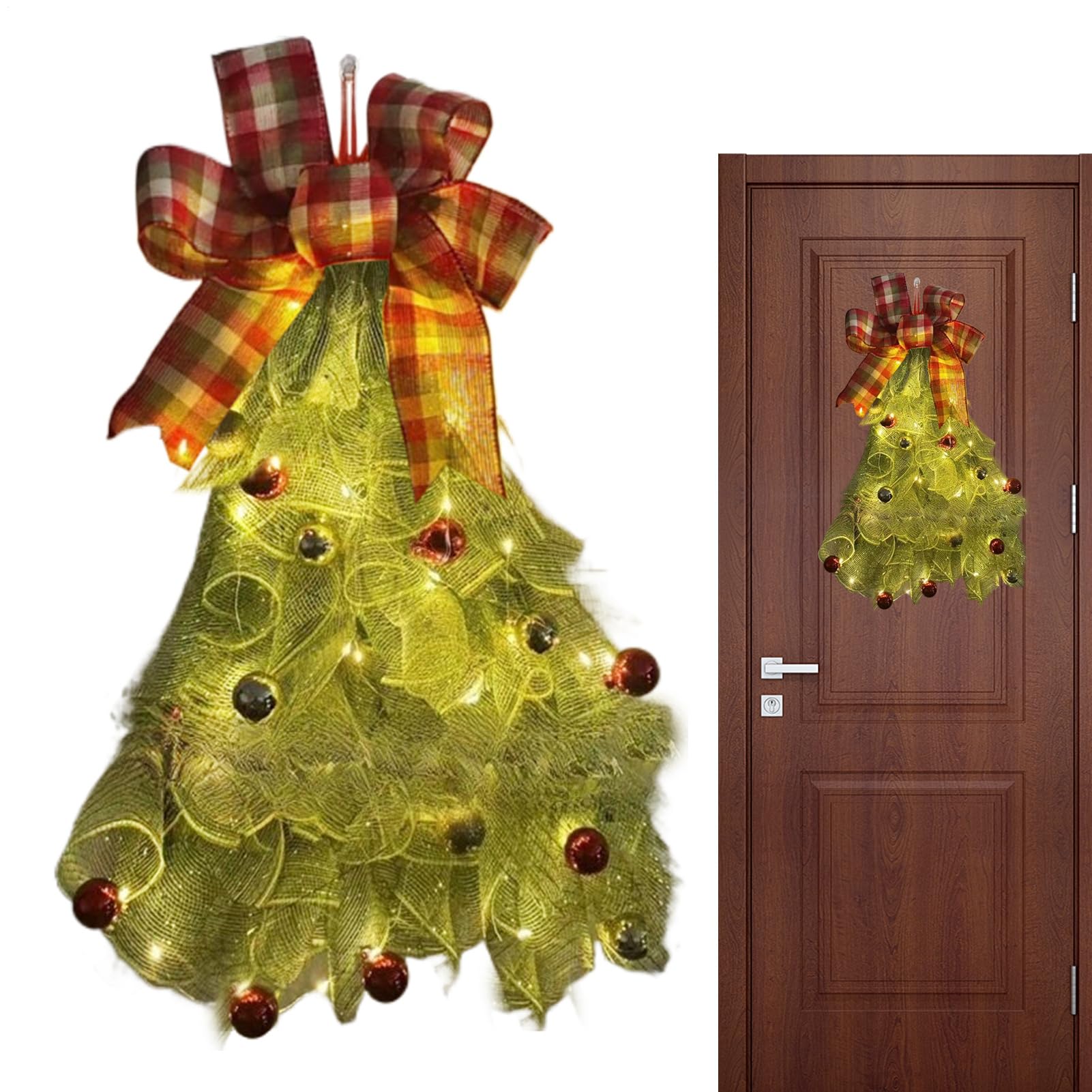 Décoration de Noël avec nœud pour illuminer facilement une fenêtre ou cheminée