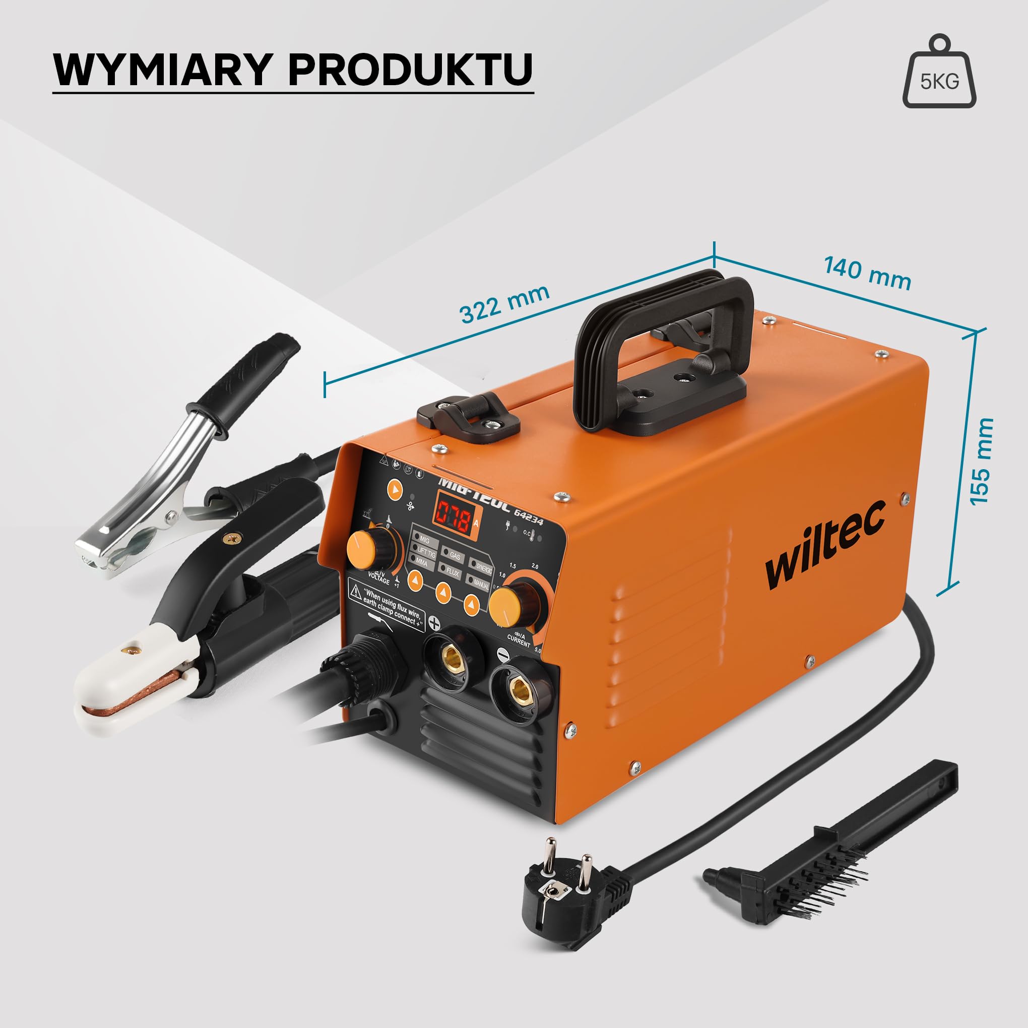 XPOtool IGBT spawarka elektryczna cyfrowa 120A dla MIG, MMA/E-Hand, Flux i spawania WIG/TIG FCAW