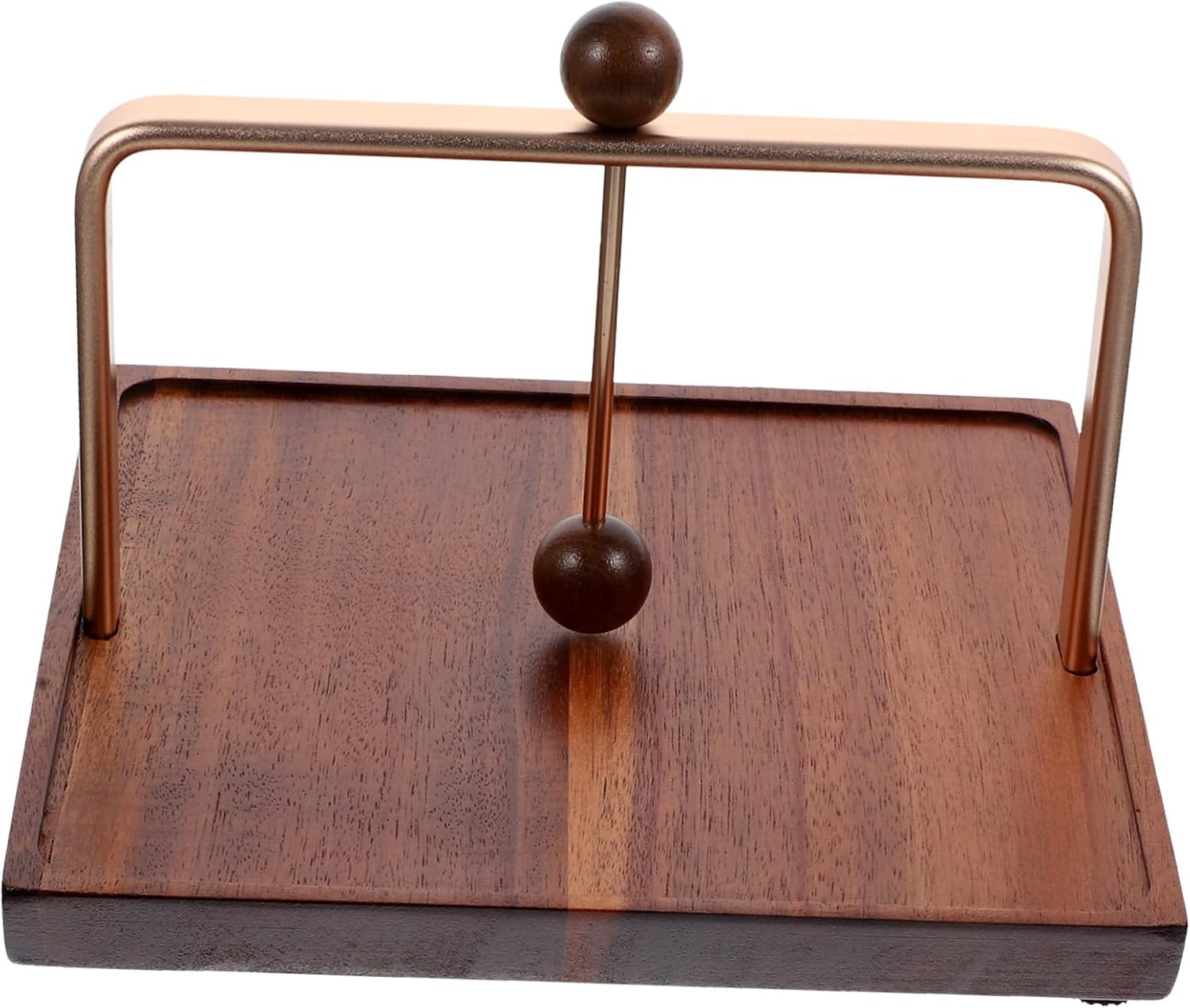 Modern Kitchen Napkin Holder Large Capacity Paper Napkin Dispenser Iron Wood Stand for Restaurant