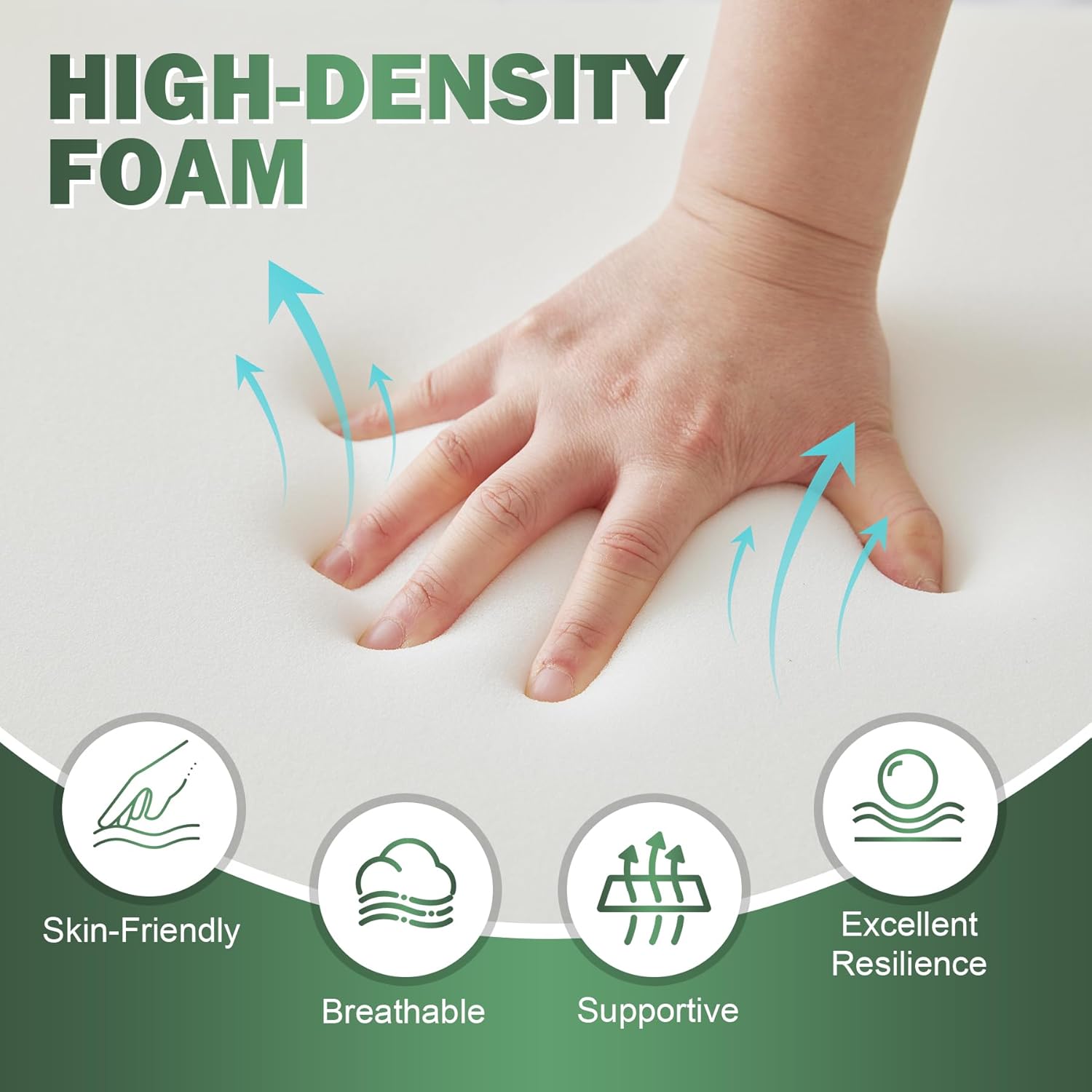 Outdoor Chair Cushions Set of 2, 19x19x3 Inch Waterproof & Fade Resistant Patio Furniture Seat Cushions with Ties, Square Outdoor Dining Chair Cushions for Lawn, Garden, Deck & Yard, Navy Blue