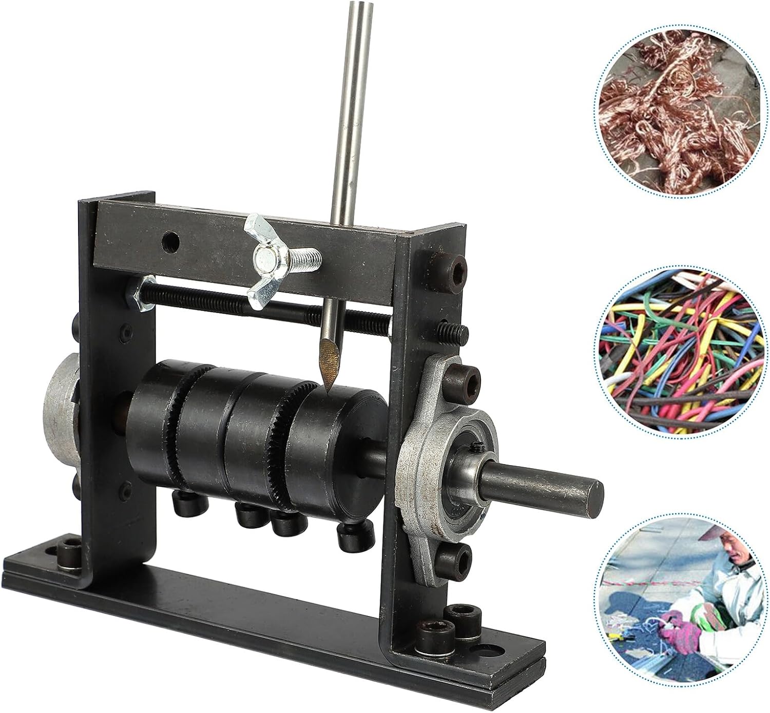 Kisangel Convenient Manual Wire Stripper Tool Compact Copper Wire Cutting and Stripping Machine with Comfortable Handle for Household Cable Processing