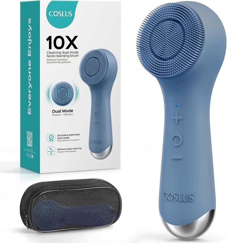 Escova elétrica de limpeza facial COSLUS FBS03 FogBlue com espuma automática