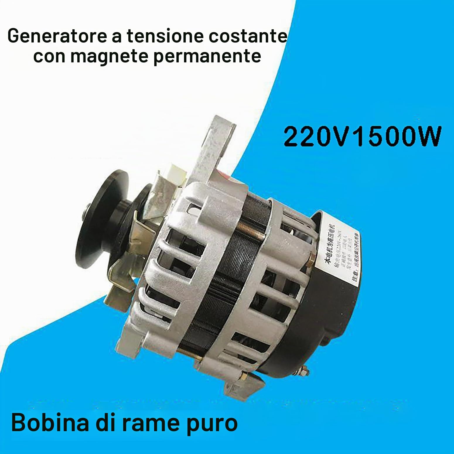 Generatore A Magneti Permanenti 220V 800W / 1300W / 1500W Motore per La Casa della Tensione Costante Senza Spazzole, Core Rame Piccola Alternatore per Tricicli E Motocicli,1500w,220V