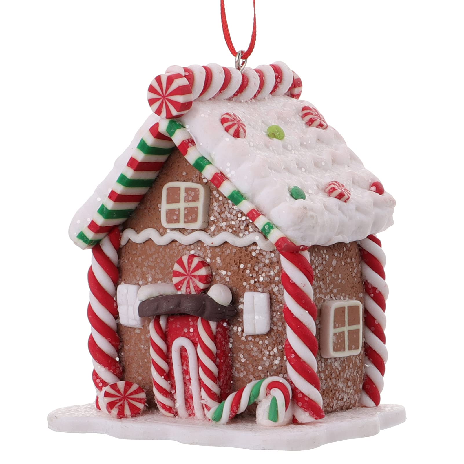 Toddmomy House Shape Hanging Pendant Xmas Tree Ornament Resin Christmas Decoration for Home Decor Blue Christmas Tree Ornament House Village Hanging Pendant - Image 3