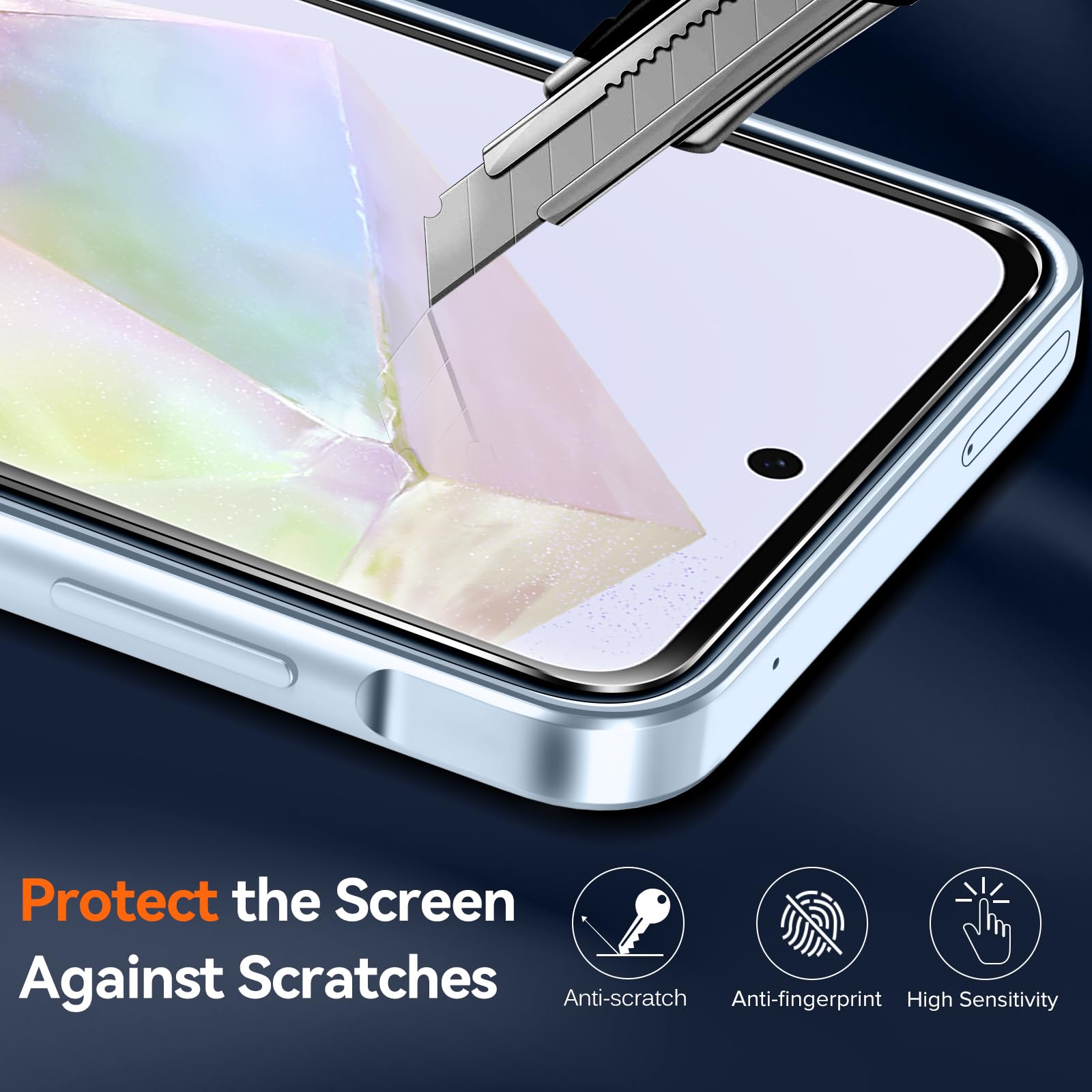 iVoler Anti Ingiallimento Chiaro Cover per Samsung Galaxy A35 5G con 3 Pezzi Vetro Temperato, Custodia Antiurto Trasparente per Assorbimento Degli Urti con Paraurti in TPU Morbido Sottile Case