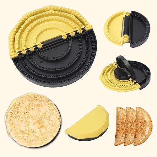 Upgraded 4-in-1 Tortilla Sealer & Crimper ，4"+6"+8"+9.7" Multi-Size Quesadilla Maker with Detachable Press，Dishwasher Safe Food-Grade Kitchen Tool for Tacos, Burritos, Dumplings