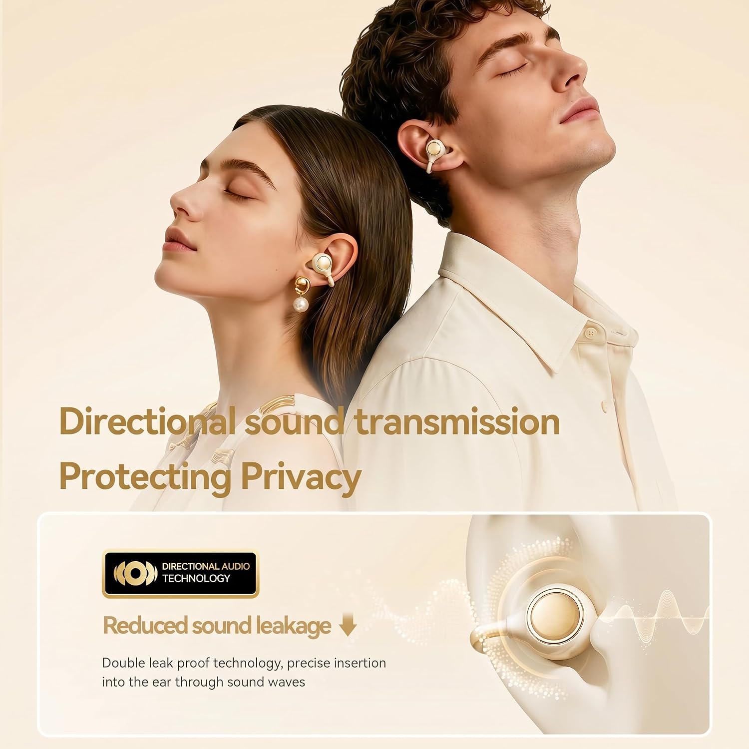 Open Ear Wireless Earbuds for Women with Makeup Mirror Charging Case, Clip-on Bluetooth 6.0 Headphones with Spatial Audio, Includes Flower & Butterfly Earrings, Long Battery Life