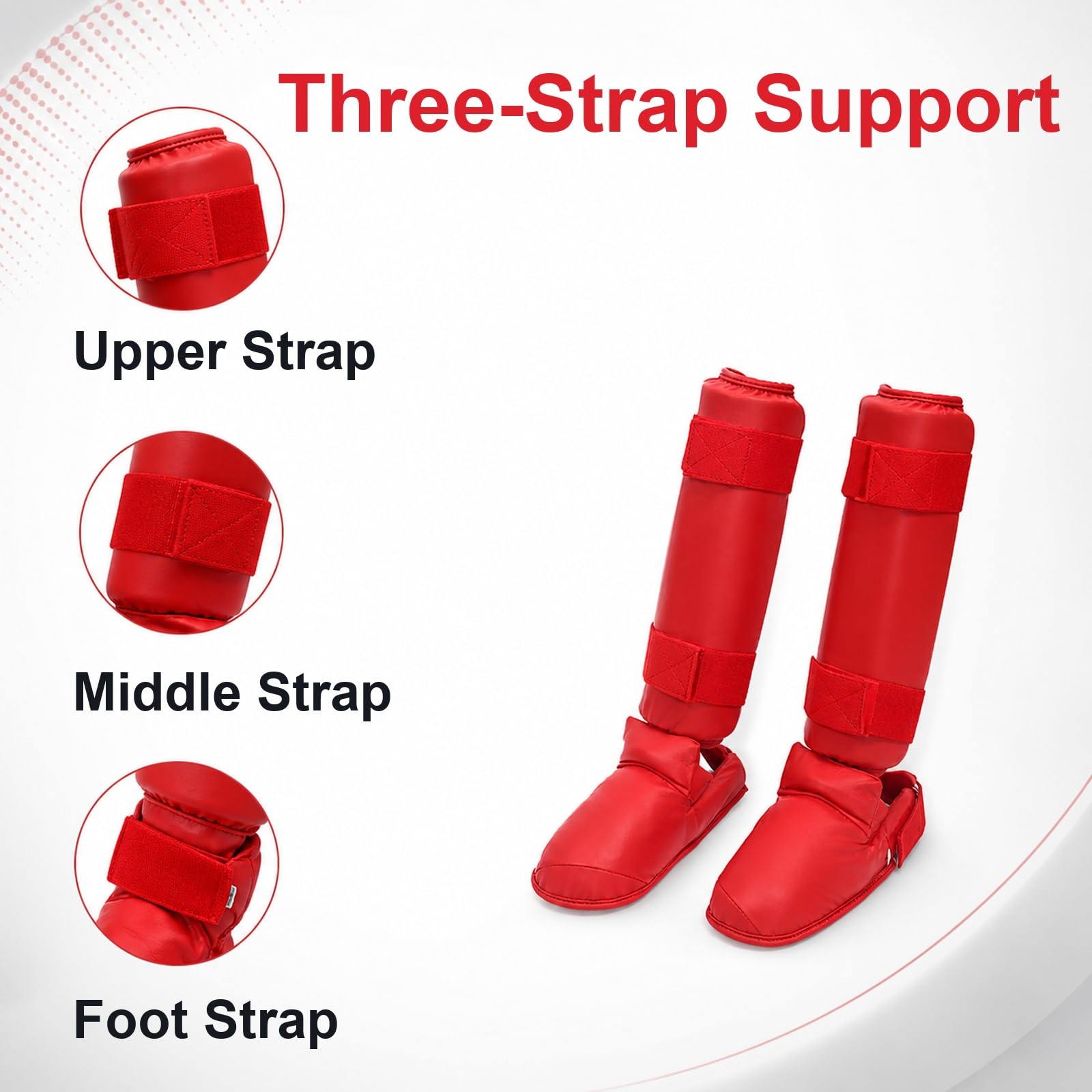 Piedi Protezione Shin Guard,Parastinchi Muay Thai,Paratibia Kick Boxing,Regolabili,Comodo,Traspirante,per Boxe,Taekwondo,Muay Thai,Sport da Combattimento e Allenamento Quotidiano