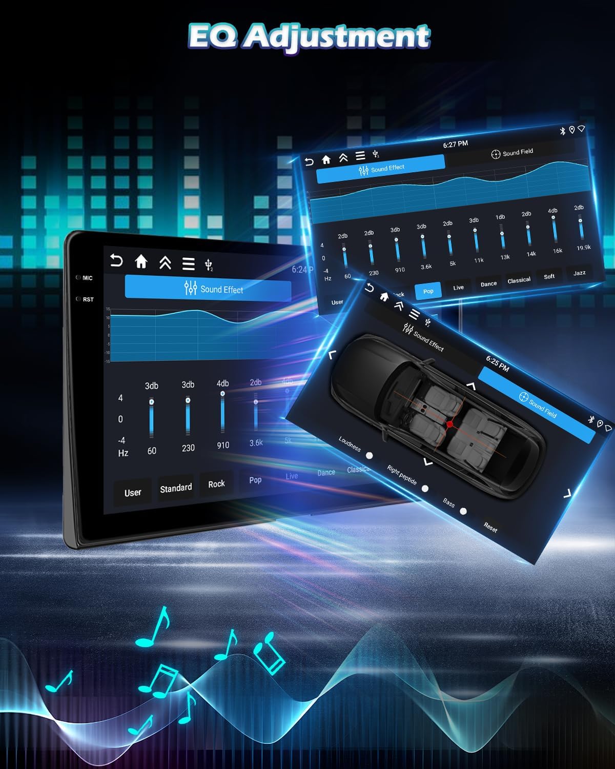 4+64G Android 15 Car Stereo for Toyota Sienna 2015 2016 2017 2018 with Wireless Carplay/Android Auto - 9 Inch HD Touchscreen Radio with EQ/5G WiFi/GPS/SWC/Mirror Link, AHD Rear View Camera