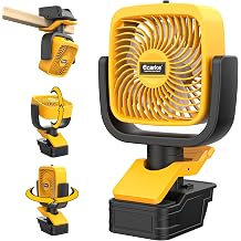 Ecarke 4" Clip Fan Compatible with Dewalt 20V Battery Tool Only 3-Speed Cordless Clip-On Fan with 360 Rotation Low Noise Portable Desk/Bed Fan for Camping Jobsite Tent Fishing