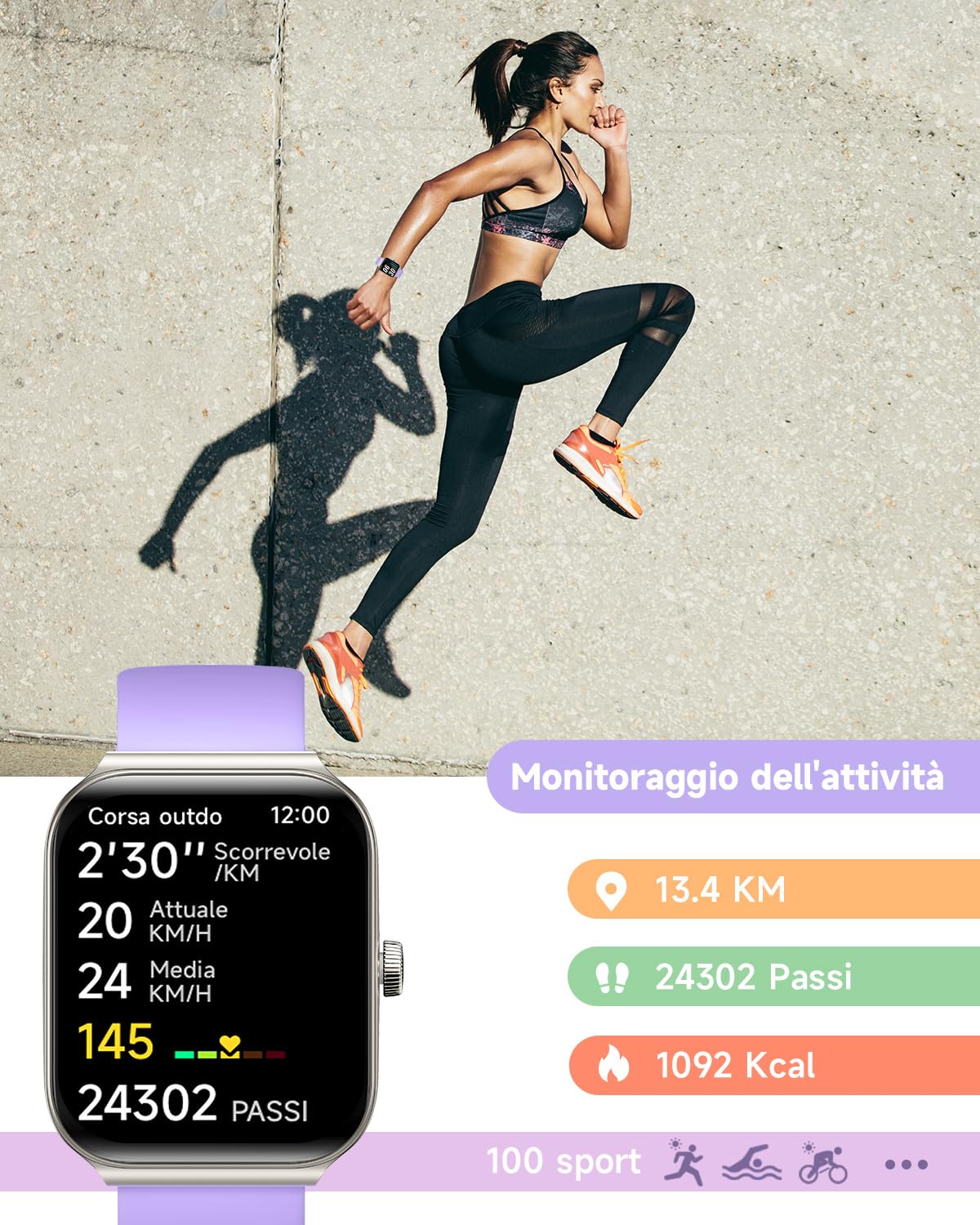 TOOBUR Smartwatch Donna Alexa Integrata, 1.95" Orologio Smartwatch Chiamate Cardiofrequenzimetro Contapassi SonnoImpermeabil IP68, 100 Sportivo, Notifiche Messaggi, Compatibile Android IOS