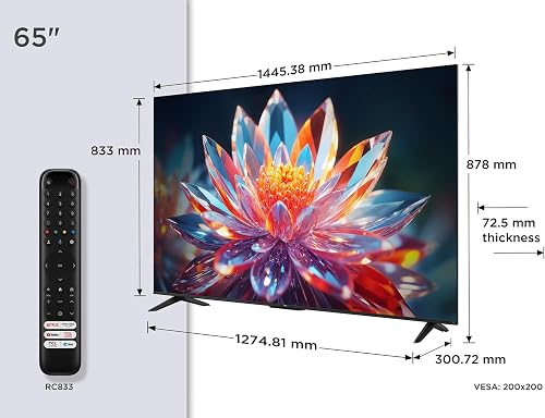 TCL 65T6C 65” QLED 4K HDR TV, Fire TV (Téléviseur Intelligent avec Dolby Vision et Atmos, HDR10+, Appuyez et Demandez à Alexa) - 2