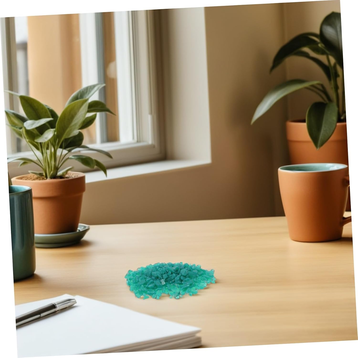 Green Microwave Kiln Fusing Glass Scraps for Brooch Earrings 50g